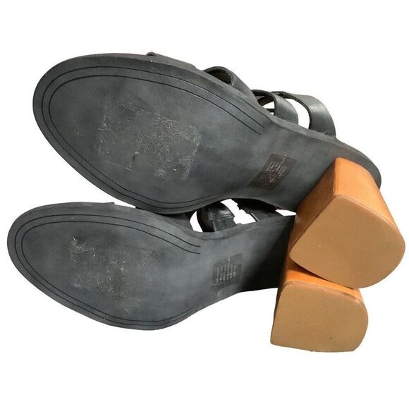 Nordstrom TREASURE & BOND Aleeya Block Heeled Slide Sandals 11 Leather Mules - Picture 6 of 9